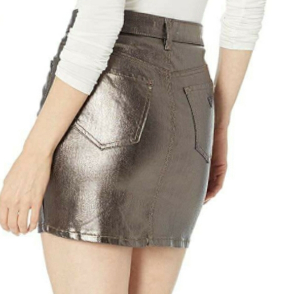 NEW GUESS Shiny Metallic Body Skirt SZ S - Picture 3 of 8